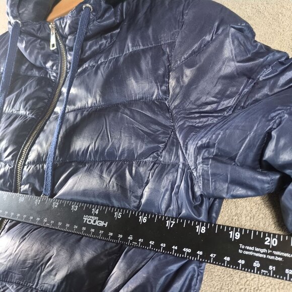 Andrew Marc Women’s Small Blue Hooded Down Puffer Jacket Packable Lightweight - Picture 5 of 10